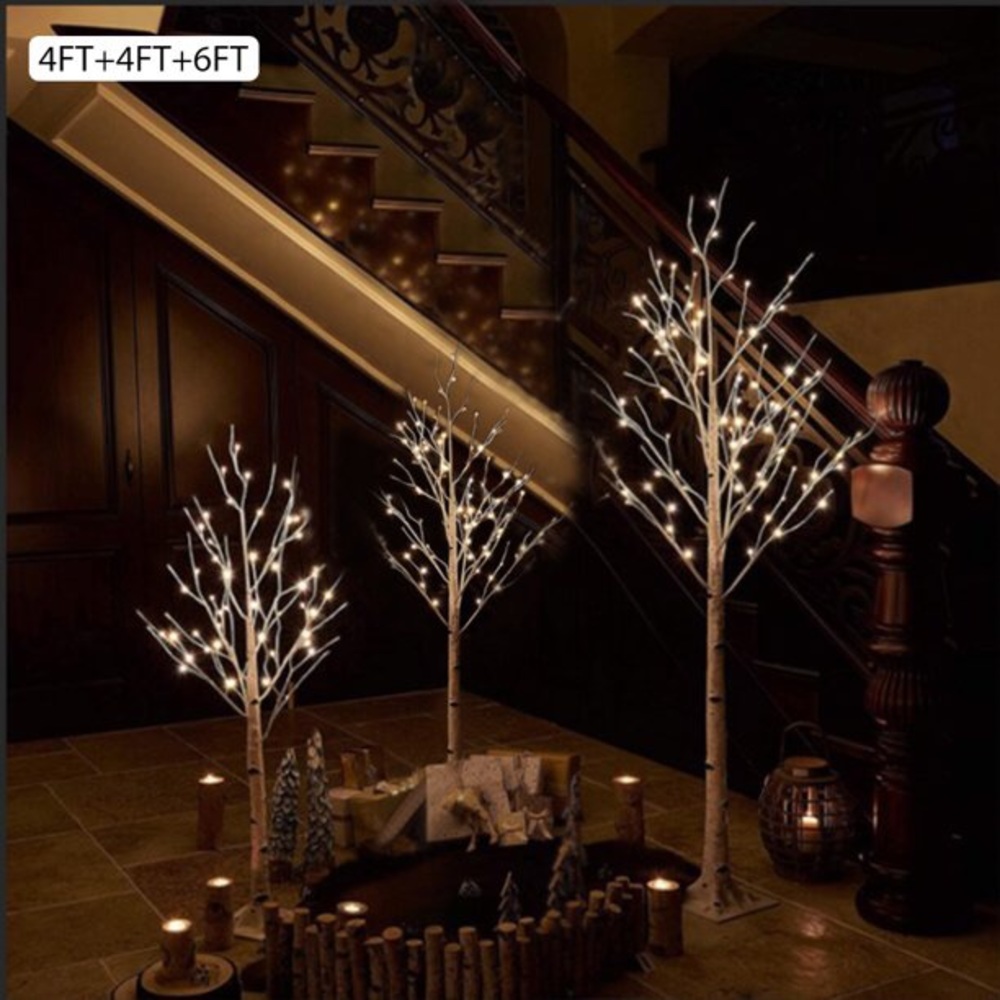 Set of 3 LED birch trees 4ft | 5ft | 6ft